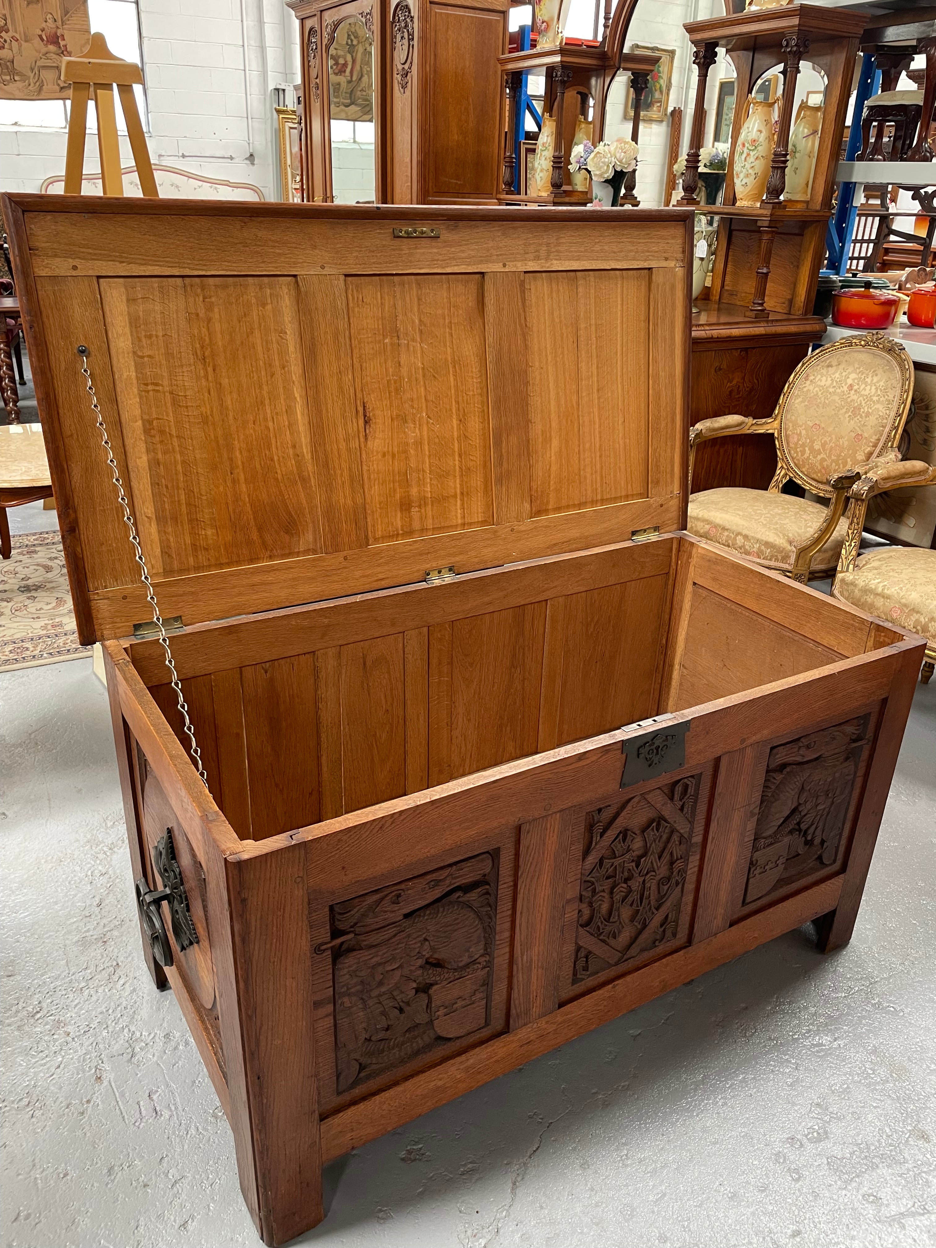 Fabulous Arts and Crafts Oak Chest | Antique & Vintage | Moonee Ponds Antiques | Australia Wide Delivery