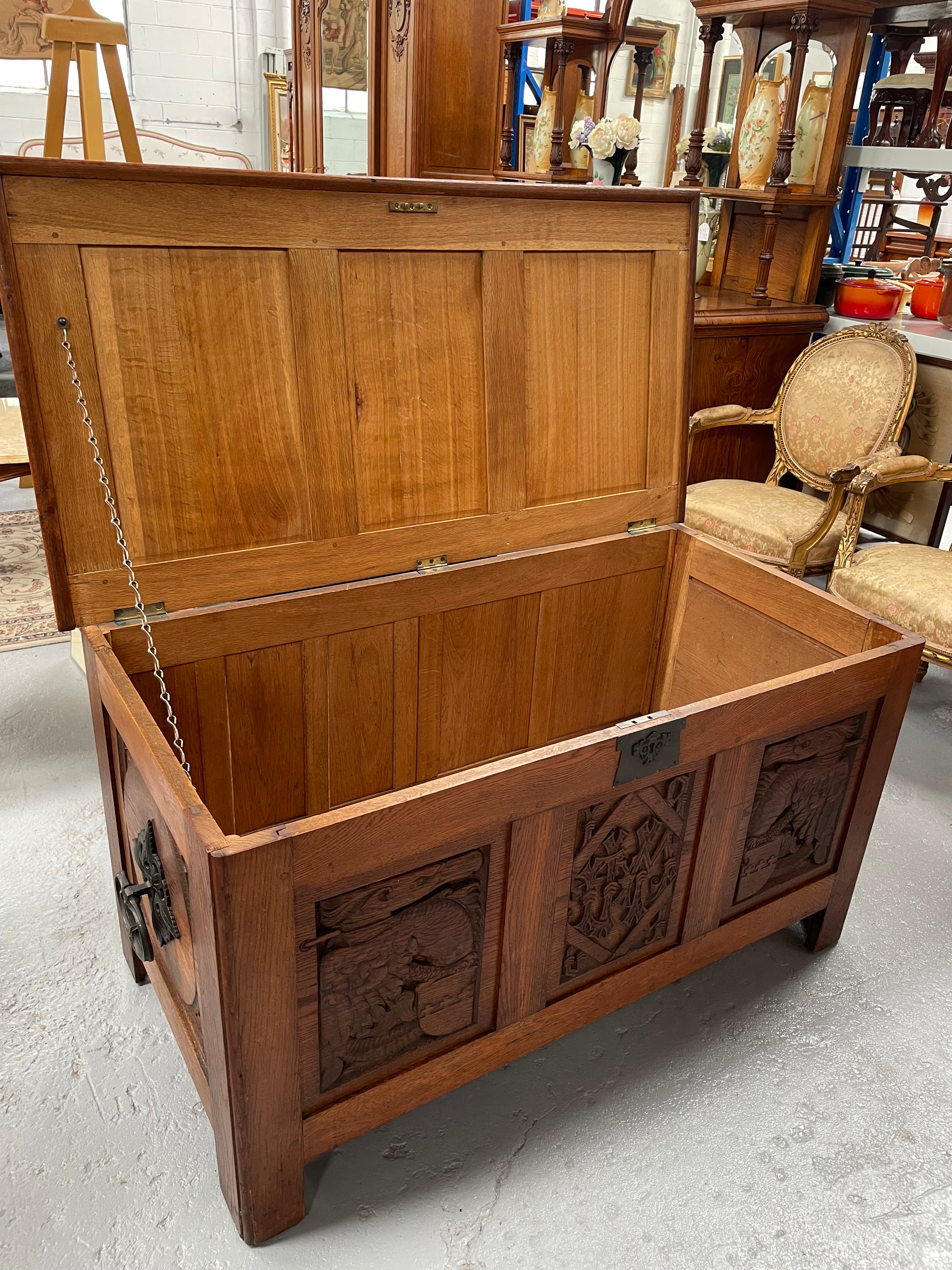Fabulous Arts and Crafts Oak Chest | Antique & Vintage | Moonee Ponds Antiques | Australia Wide Delivery