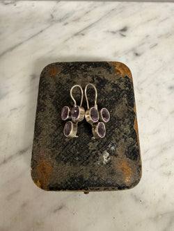 Pair Vintage Silver & Amethyst earrings | Antique & Vintage | Moonee Ponds Antiques | Australia Wide Delivery