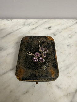 Pair Vintage Silver & Amethyst earrings | Antique & Vintage | Moonee Ponds Antiques | Australia Wide Delivery