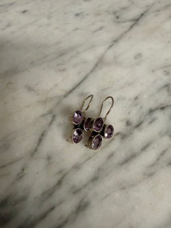 Pair Vintage Silver & Amethyst earrings | Antique & Vintage | Moonee Ponds Antiques | Australia Wide Delivery