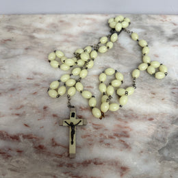 Italian Vintage Glow In The Dark Rosary Beads