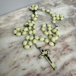 Italian Vintage Glow In The Dark Rosary Beads