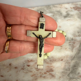 Italian Vintage Glow In The Dark Rosary Beads