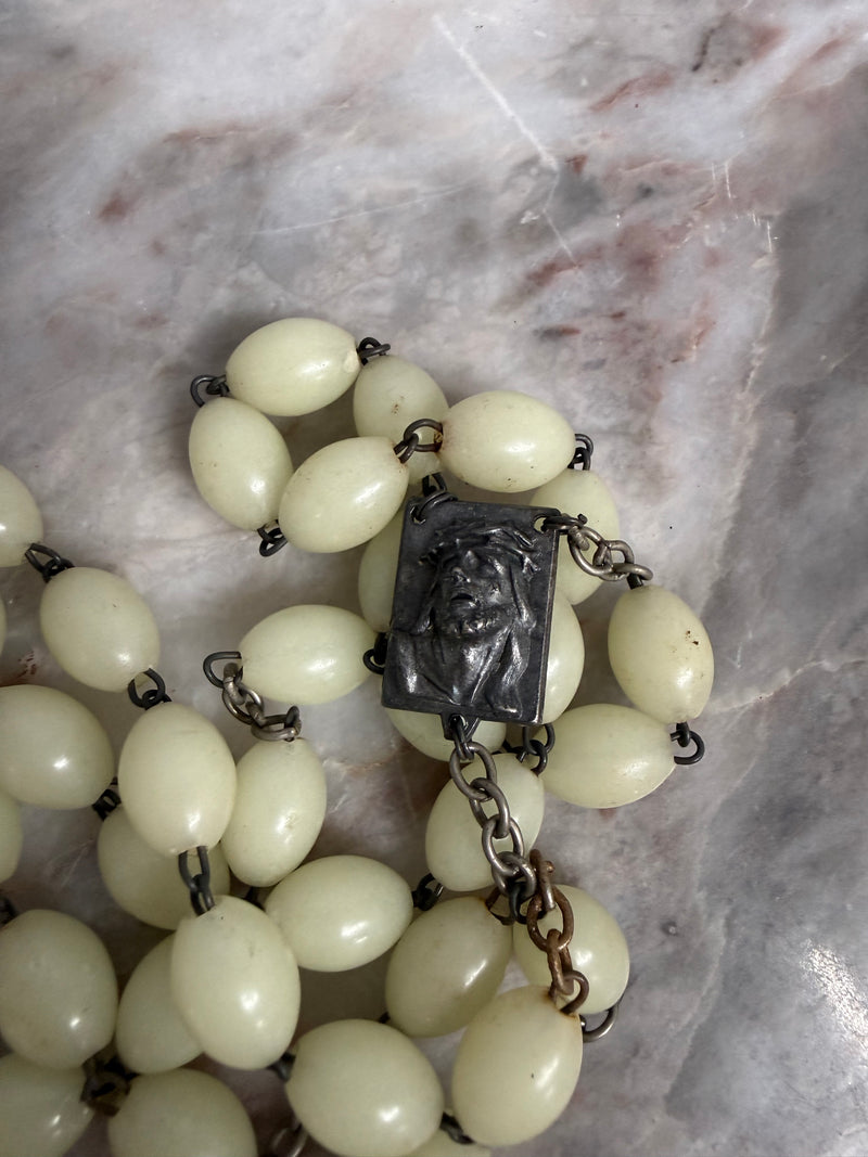Italian Vintage Glow In The Dark Rosary Beads
