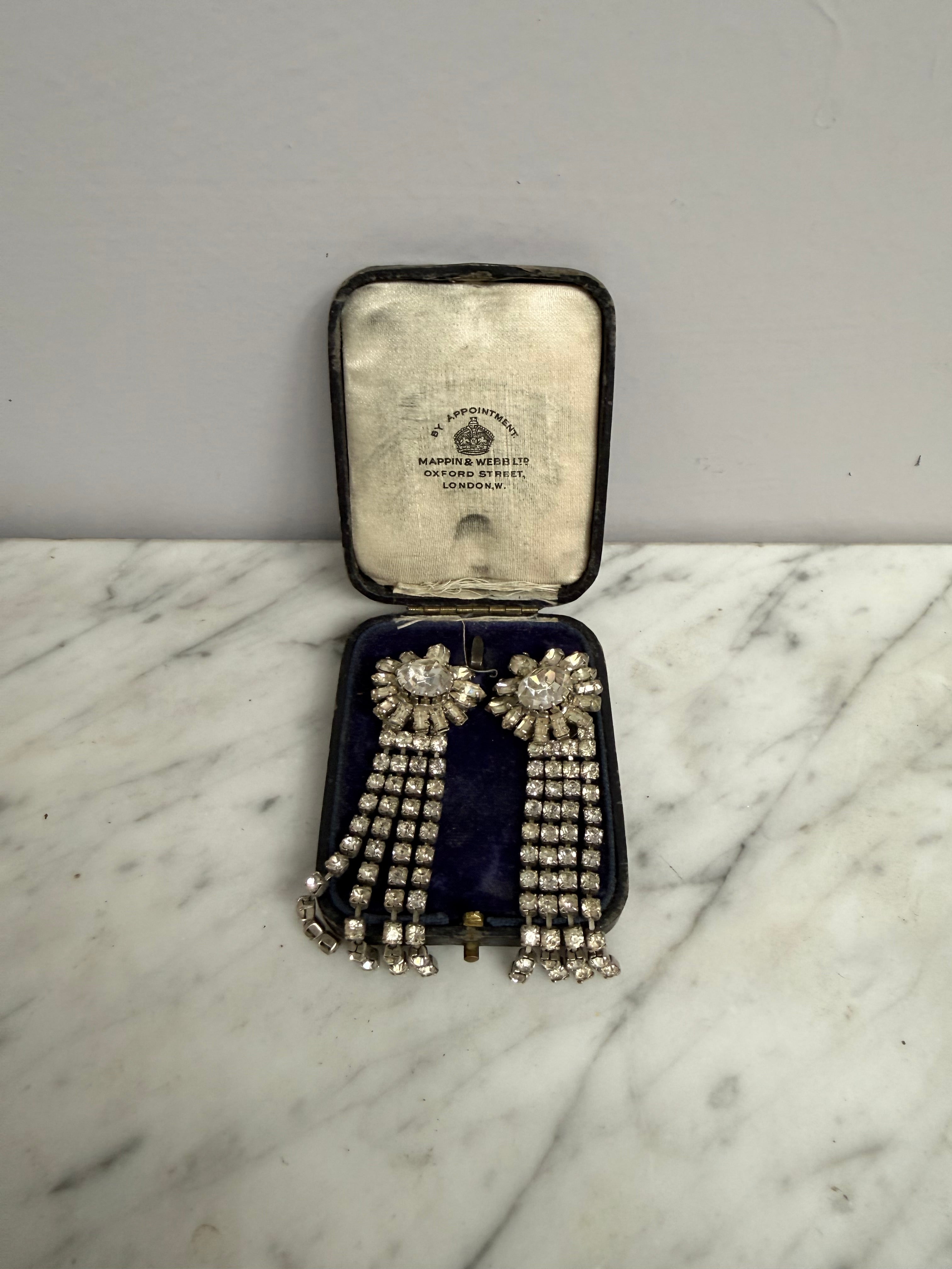 Pair Of Vintage Rhinestone Earring