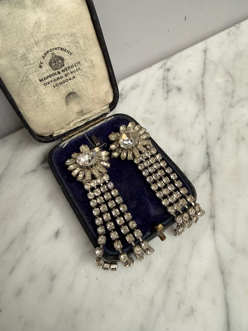 Pair Of Vintage Rhinestone Earring