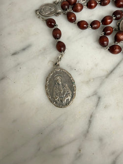 Vintage Red Tiger Eye 7 Sorrows Of Mary Rosary Beads | Antique & Vintage | Moonee Ponds Antiques | Australia Wide Delivery