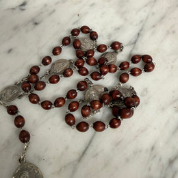 Vintage Red Tiger Eye 7 Sorrows Of Mary Rosary Beads