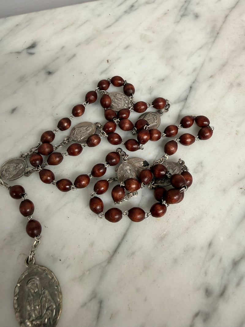 Vintage Red Tiger Eye 7 Sorrows Of Mary Rosary Beads