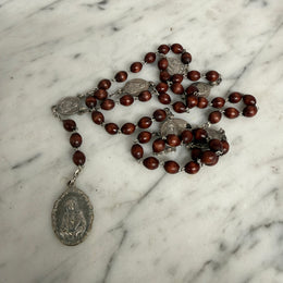 Vintage Red Tiger Eye 7 Sorrows Of Mary Rosary Beads