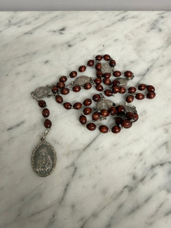 Vintage Red Tiger Eye 7 Sorrows Of Mary Rosary Beads | Antique & Vintage | Moonee Ponds Antiques | Australia Wide Delivery
