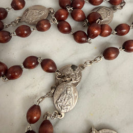 Vintage Red Tiger Eye 7 Sorrows Of Mary Rosary Beads
