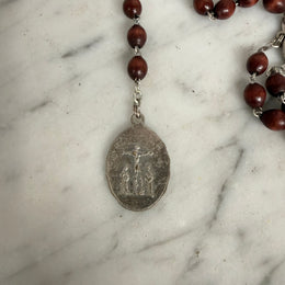 Vintage Red Tiger Eye 7 Sorrows Of Mary Rosary Beads