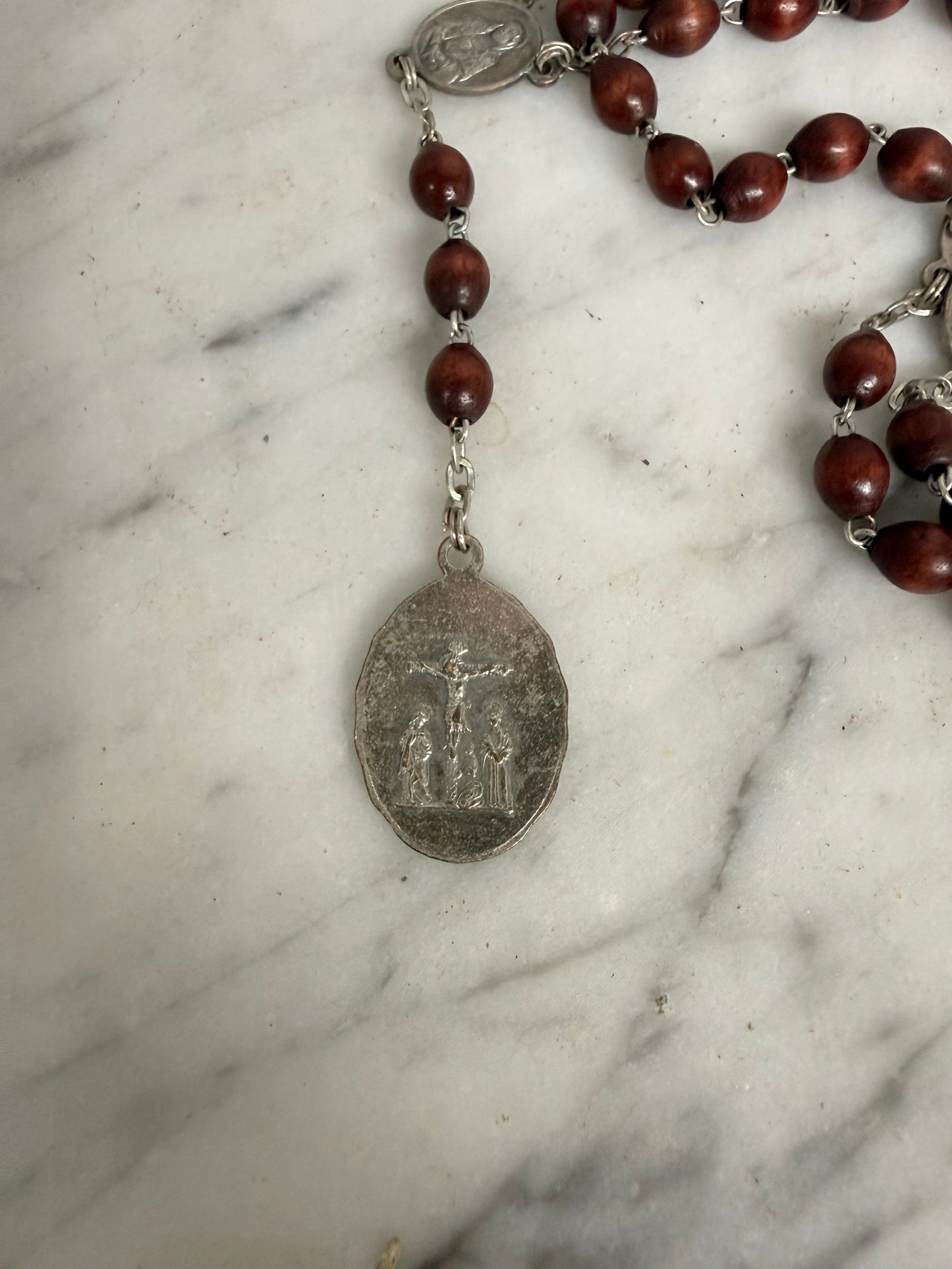 Vintage Red Tiger Eye 7 Sorrows Of Mary Rosary Beads