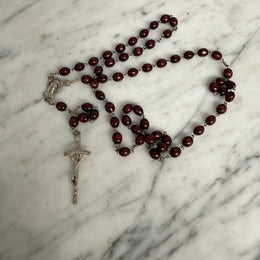 Vintage Red Tiger Eye Rosary Beads