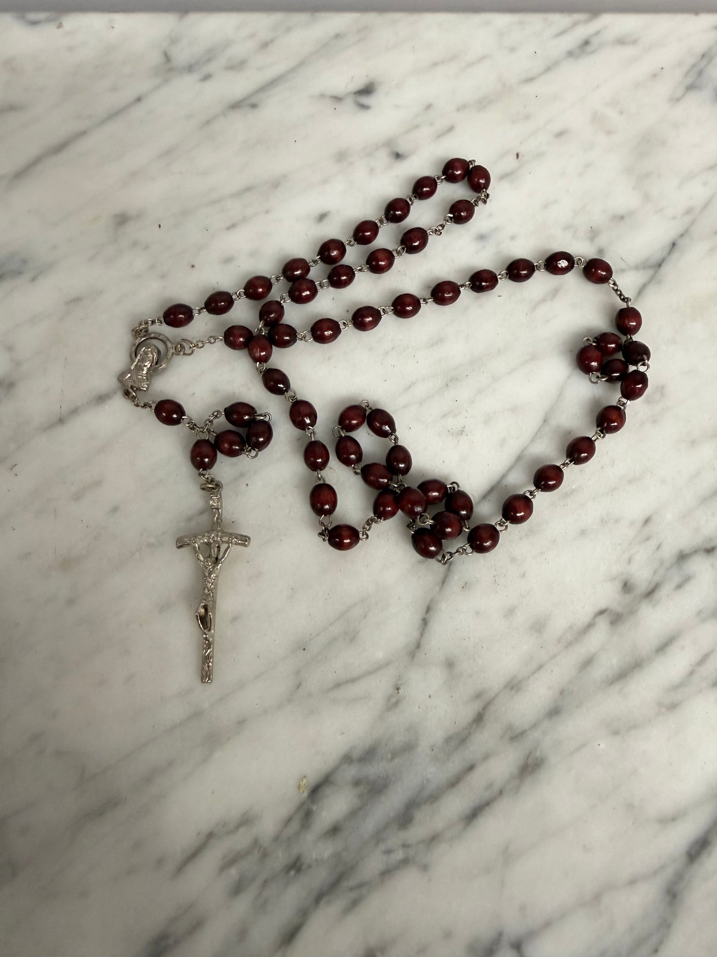 Vintage Red Tiger Eye Rosary Beads