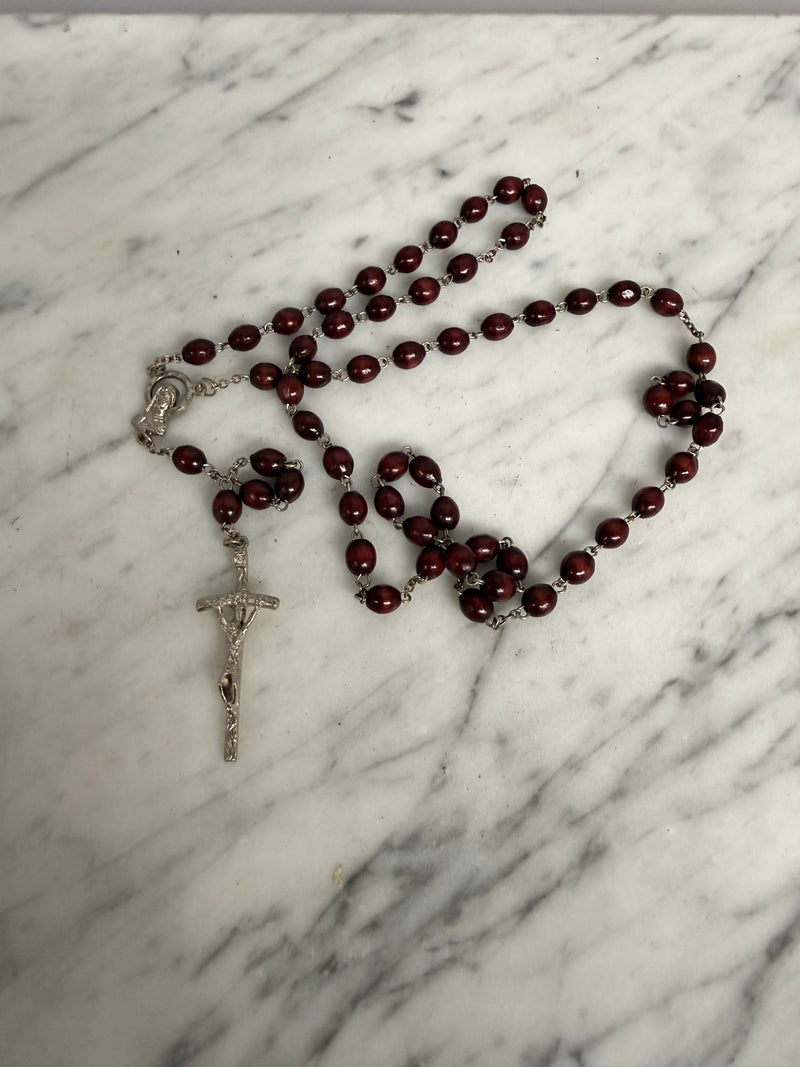Vintage Red Tiger Eye Rosary Beads