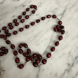 Vintage Red Tiger Eye Rosary Beads