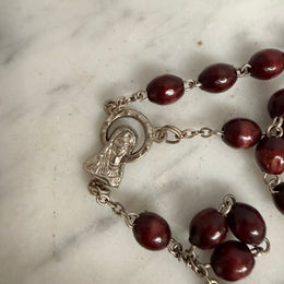 Vintage Red Tiger Eye Rosary Beads