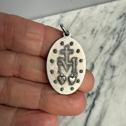 Antique French Silver Medal of Mary Immaculate Conception