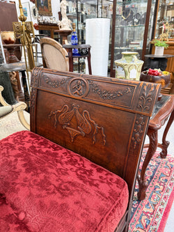 French Empire Walnut Day Bed Nicely Upholstered | Antique & Vintage | Moonee Ponds Antiques | Australia Wide Delivery