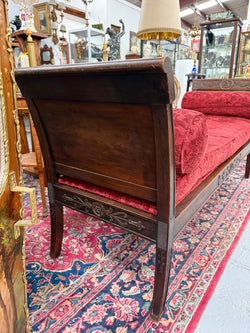French Empire Walnut Day Bed Nicely Upholstered | Antique & Vintage | Moonee Ponds Antiques | Australia Wide Delivery