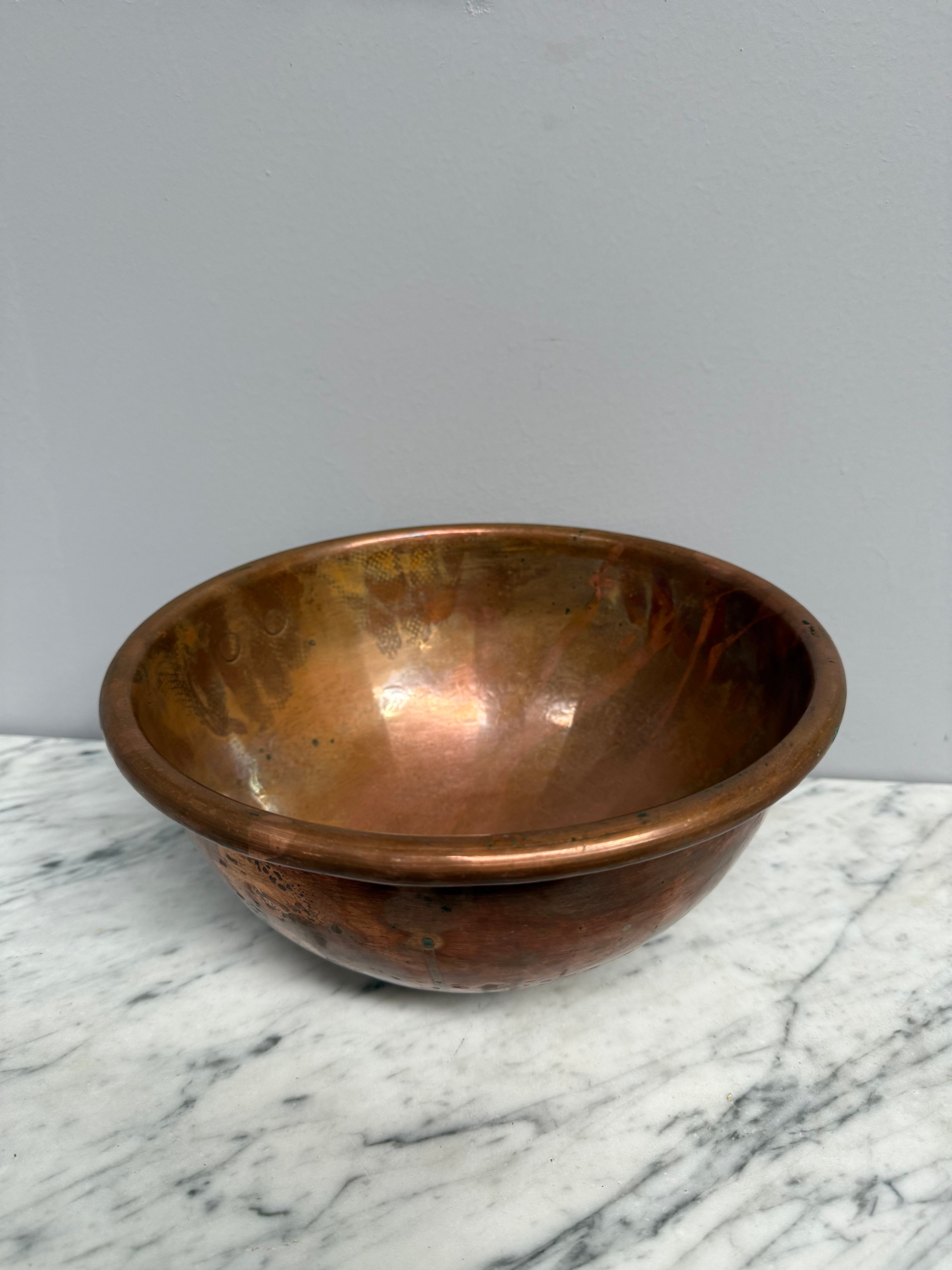 Antique French Copper & Brass Hanging Egg Whites (whipping) Bowl