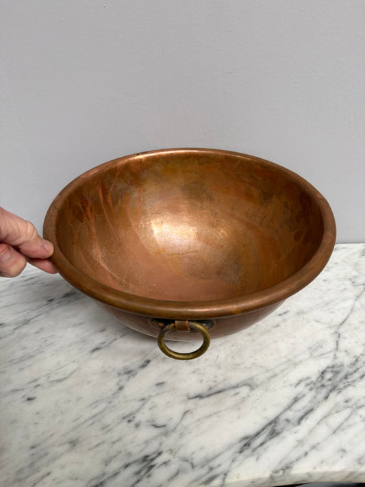 Antique French Copper & Brass Hanging Egg Whites (whipping) Bowl