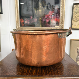 Antique French Copper & Wrought Iron Handmade Preserve Pan/Cauldron