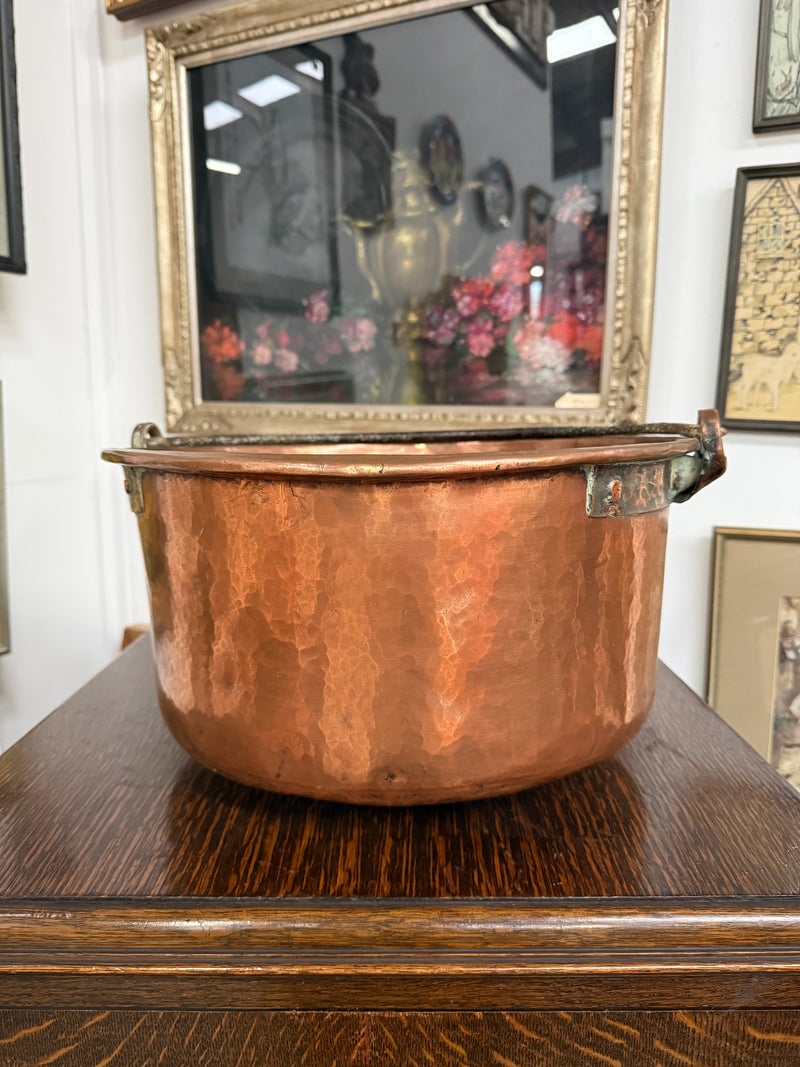 Antique French Copper & Wrought Iron Handmade Preserve Pan/Cauldron
