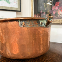 Antique French Copper & Wrought Iron Handmade Preserve Pan/Cauldron