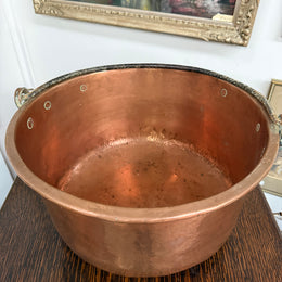 Antique French Copper & Wrought Iron Handmade Preserve Pan/Cauldron