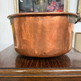 Antique French Copper & Wrought Iron Handmade Preserve Pan/Cauldron