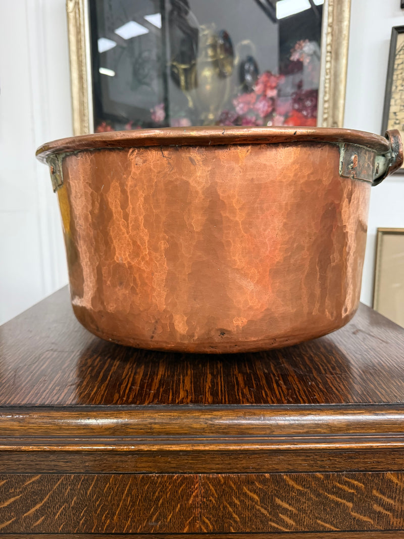 Antique French Copper & Wrought Iron Handmade Preserve Pan/Cauldron