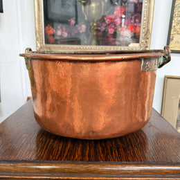 Antique French Copper & Wrought Iron Handmade Preserve Pan/Cauldron