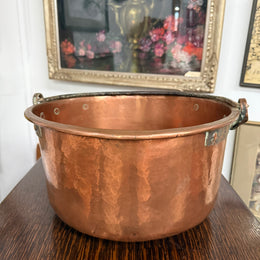 Antique French Copper & Wrought Iron Handmade Preserve Pan/Cauldron