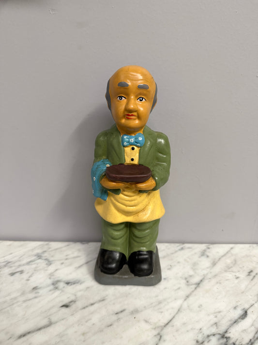 Vintage 1960's Small Ceramic Butler Figure Holding Tray