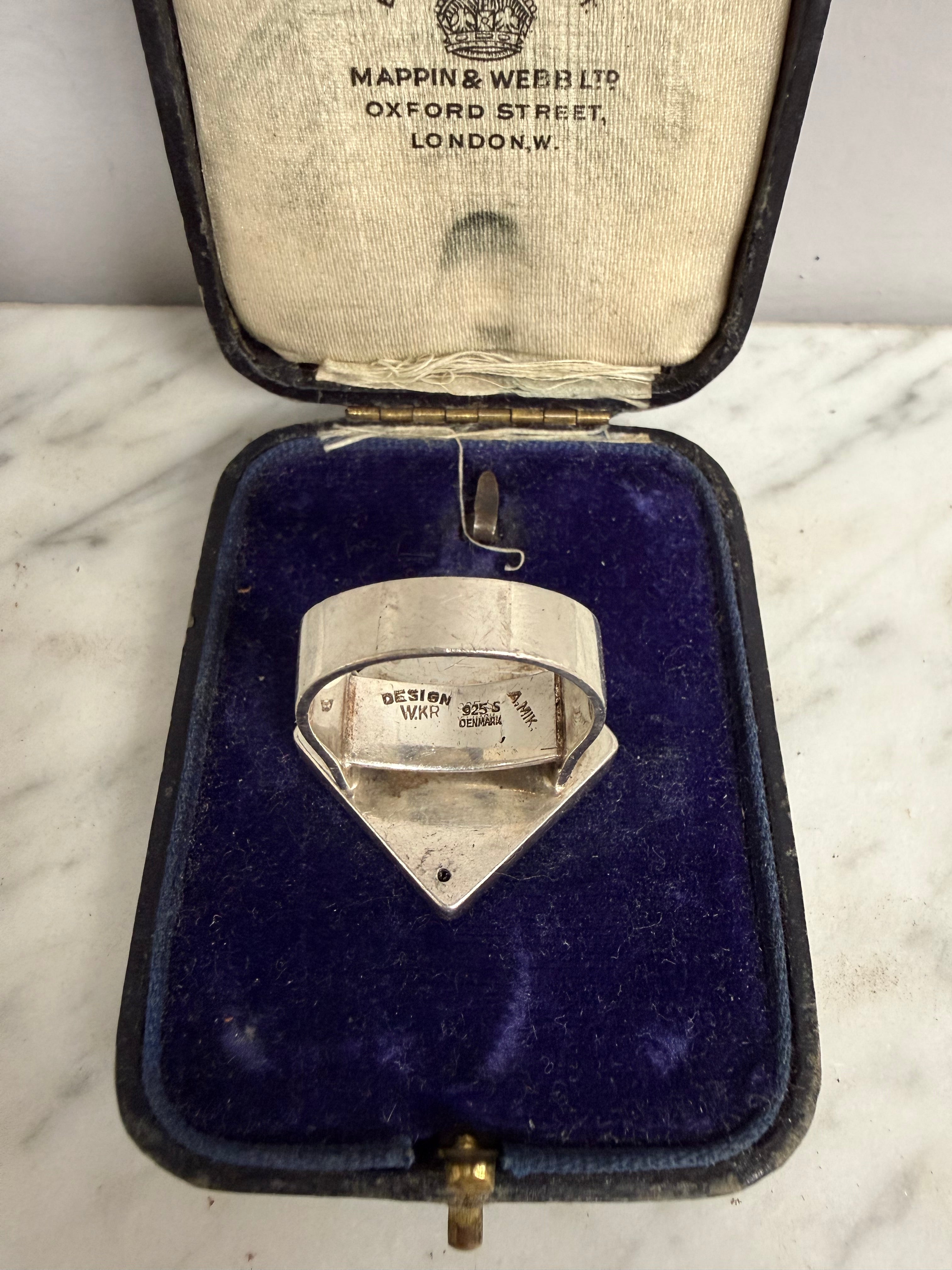 Vintage Sterling Silver Danish Space Series Ring Signed.
