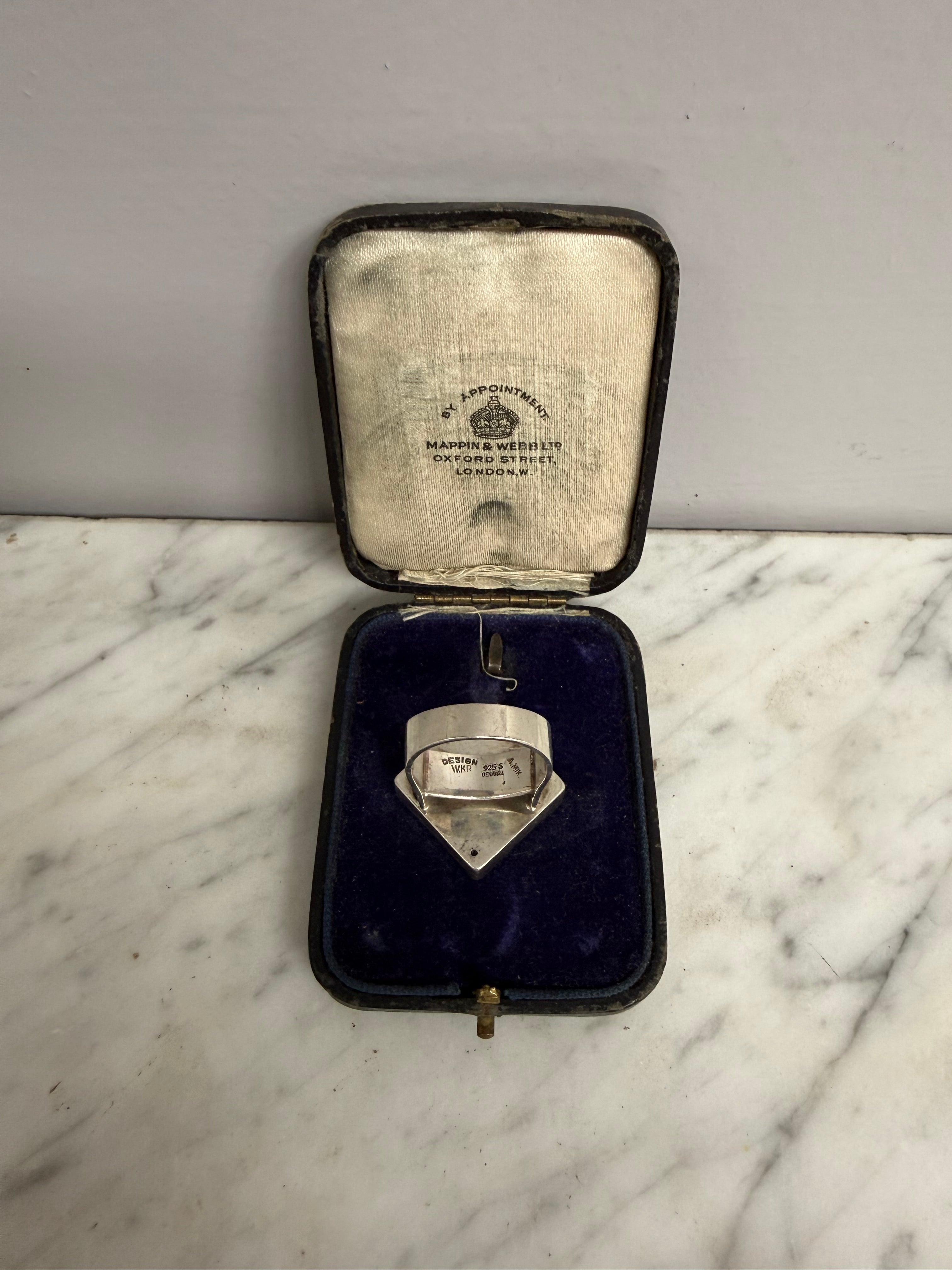 Vintage Sterling Silver Danish Space Series Ring Signed.