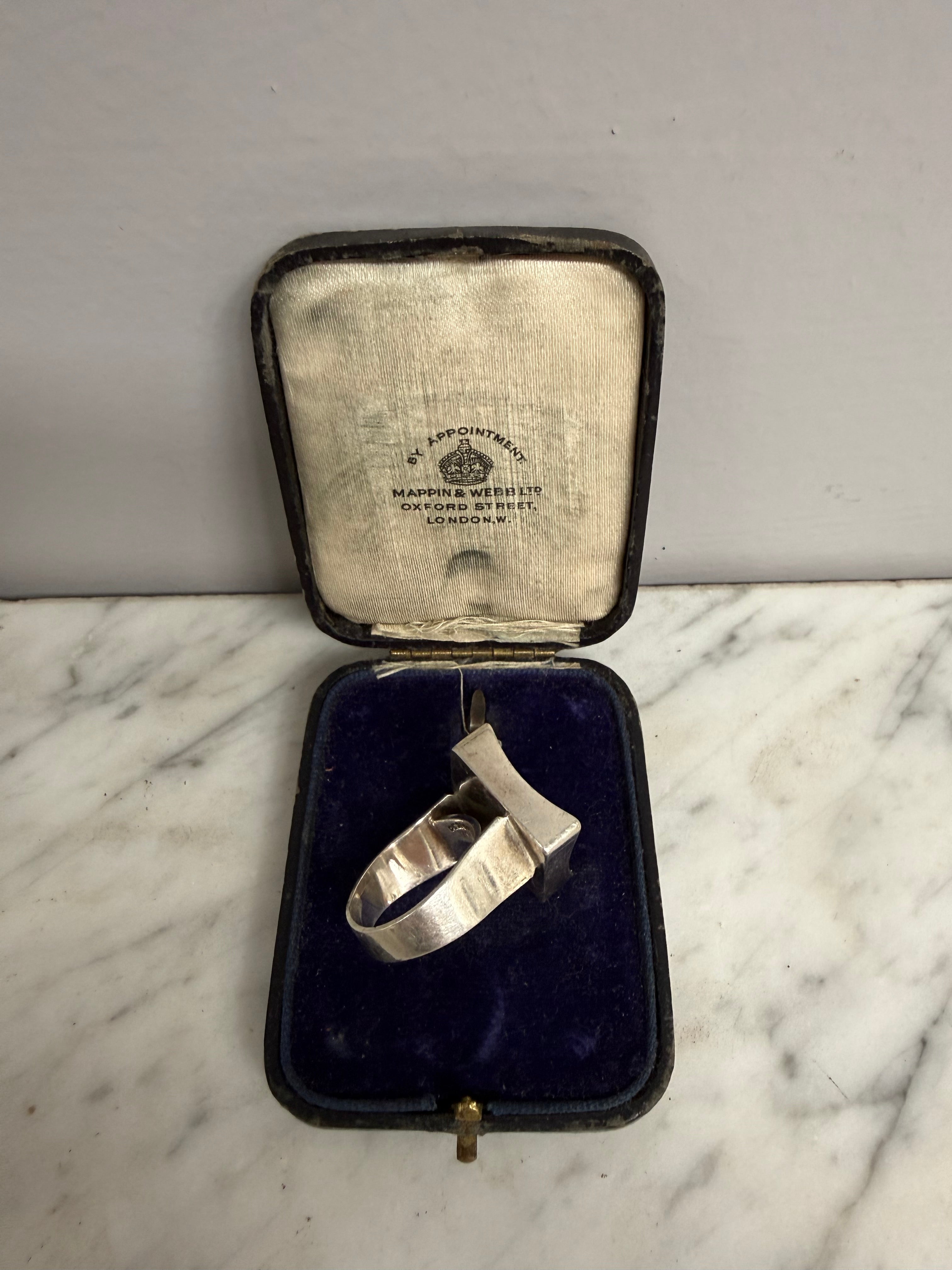 Vintage Sterling Silver Danish Space Series Ring Signed.