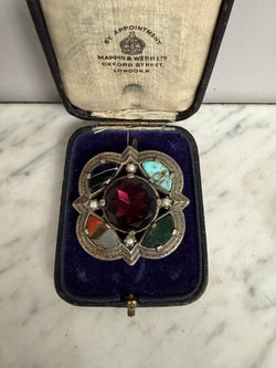 Vintage Pewter & Multistone Scottish Brooch | Antique & Vintage | Moonee Ponds Antiques | Australia Wide Delivery