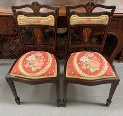 Late Victorian Sheraton Style Occasional Chairs | Antique & Vintage | Moonee Ponds Antiques | Australia Wide Delivery