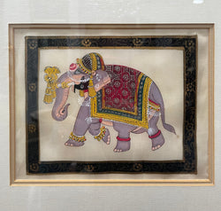 Beautiful Silk Framed Elephant | Antique & Vintage | Moonee Ponds Antiques | Australia Wide Delivery