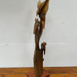 Vintage Chinese Horn Bird Carving