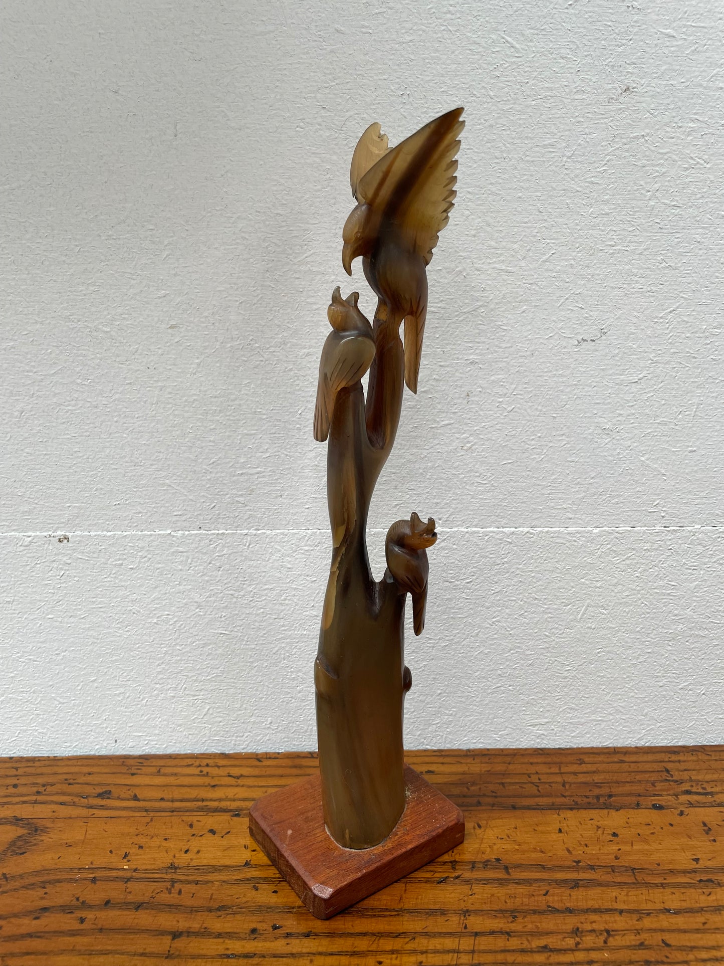 Vintage Chinese Horn Bird Carving