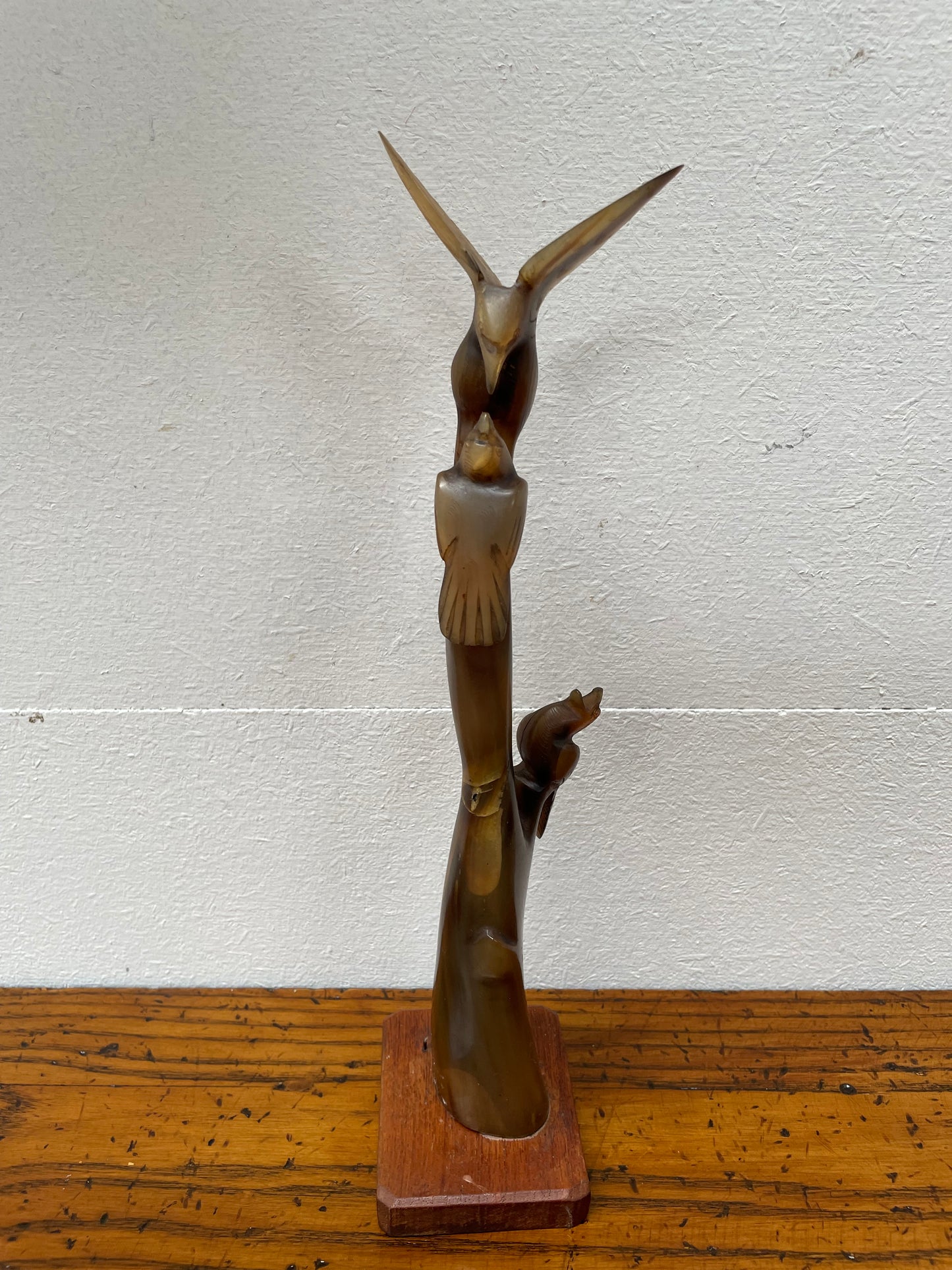 Vintage Chinese Horn Bird Carving