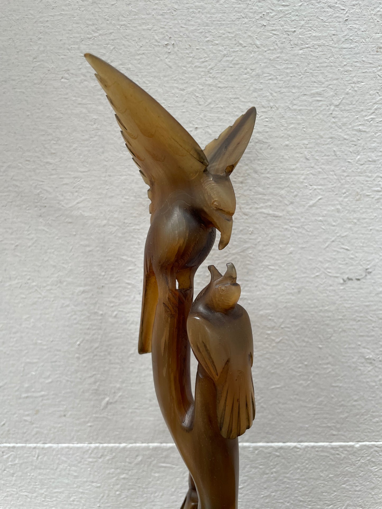 Vintage Chinese Horn Bird Carving