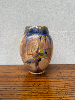 Carlton Ware Hand Painted King Fisher Sketching Bird Vase With Enamel Decoration | Antique & Vintage | Moonee Ponds Antiques | Australia Wide Delivery