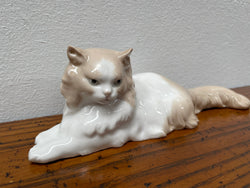 Nao by Lladro Persian Reclining Cat Figurine | Antique & Vintage | Moonee Ponds Antiques | Australia Wide Delivery